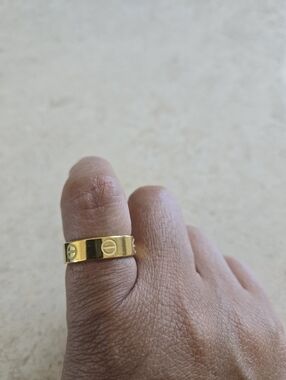 Brand New Love Stainless Steel Gold Plated Band Ring